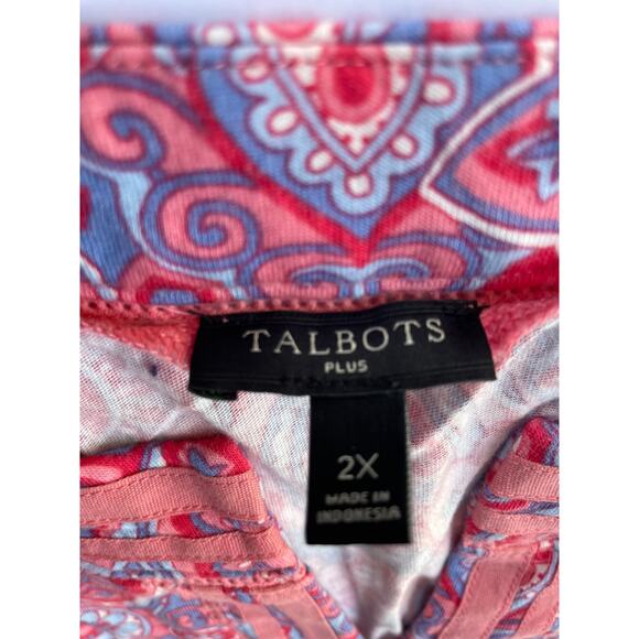 TALBOTS PLUS, SIZE 2X, PINK PAISLEY 3/4 SLEEVE TUNIC - Picture 6 of 6
